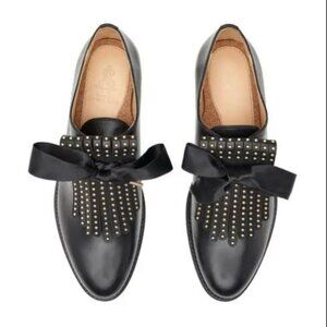NEW! Office of Angela Scott Ms. Jane Kiltie Black Studded Oxford Loafer 8 - 8.5